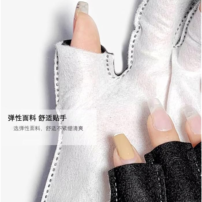 1 Pairs Shield Glove Gel Manicures Glove Anti UV Fingerless - Protect Hands from UV Light Lamp Manicure Dryer - Image 2